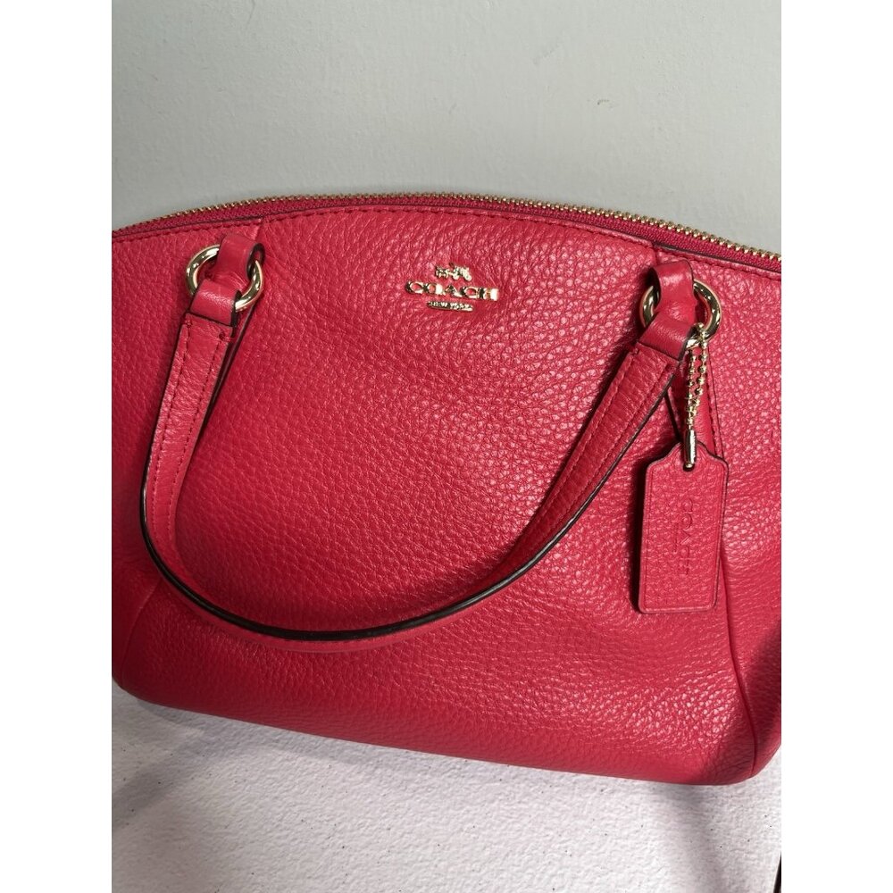 COACH Kelsey‎ Mini Crossbody Satchel Bag Fuchsia Pink Pebbled Leather 57563 - Picture 2 of 11